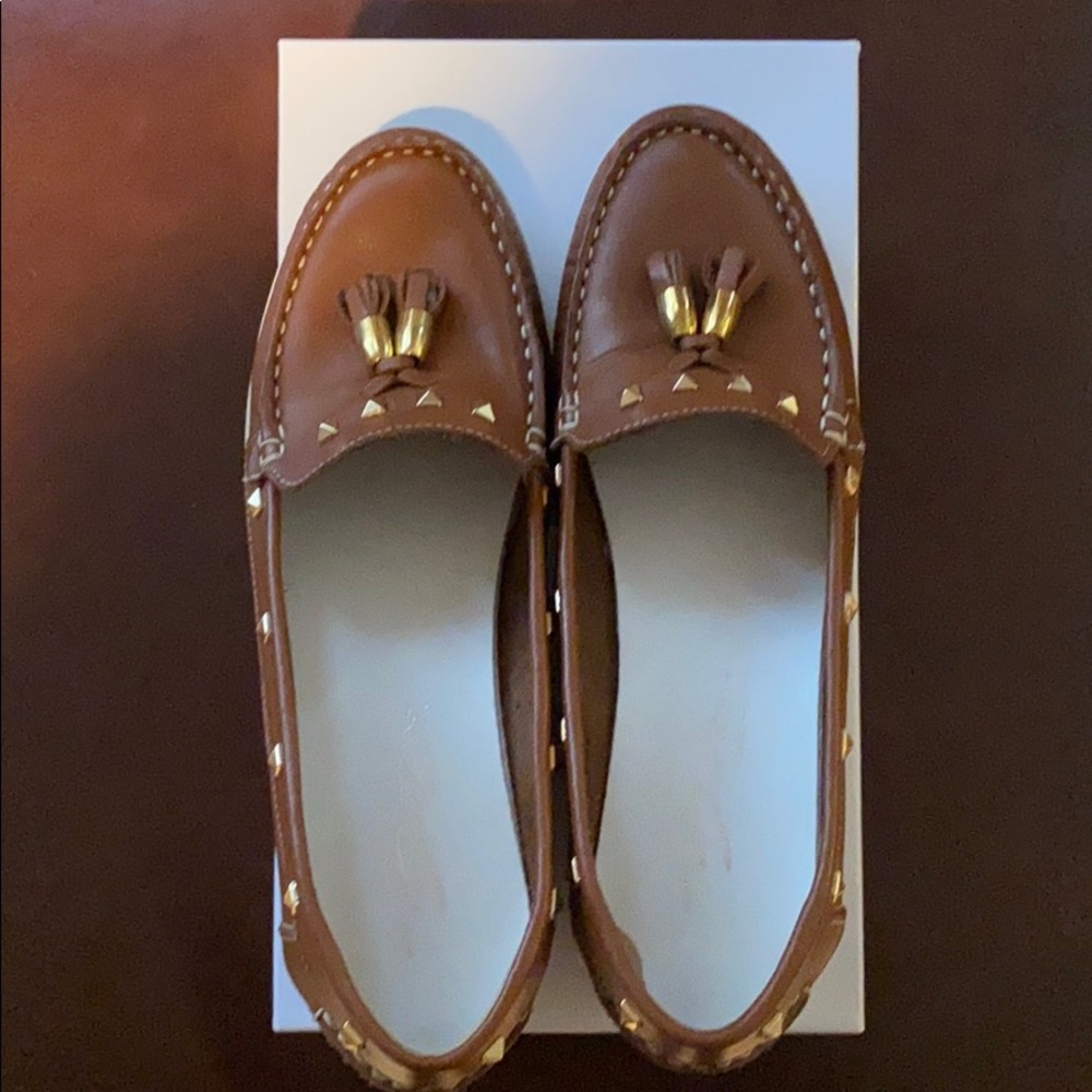 Italian Leather loafers with a wedge heel